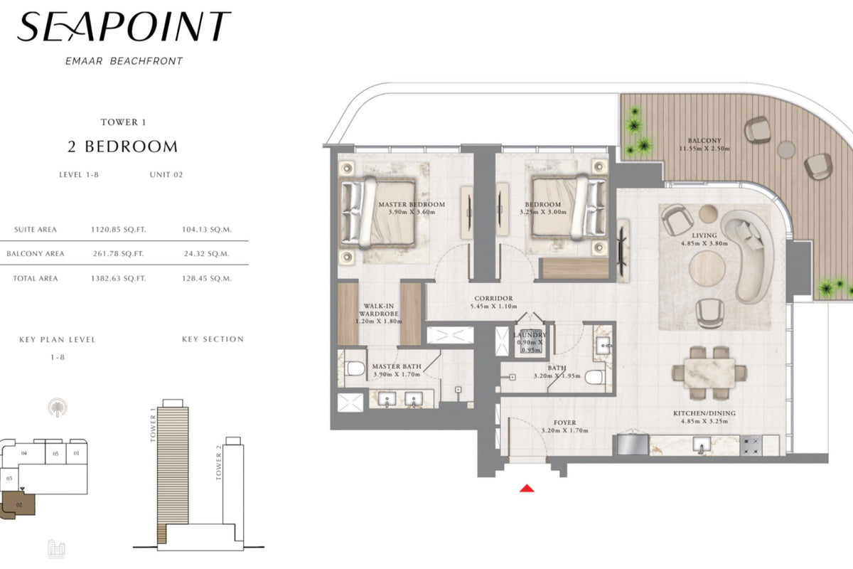 2 Bedroom | Seapoint | Emaar Beachfront