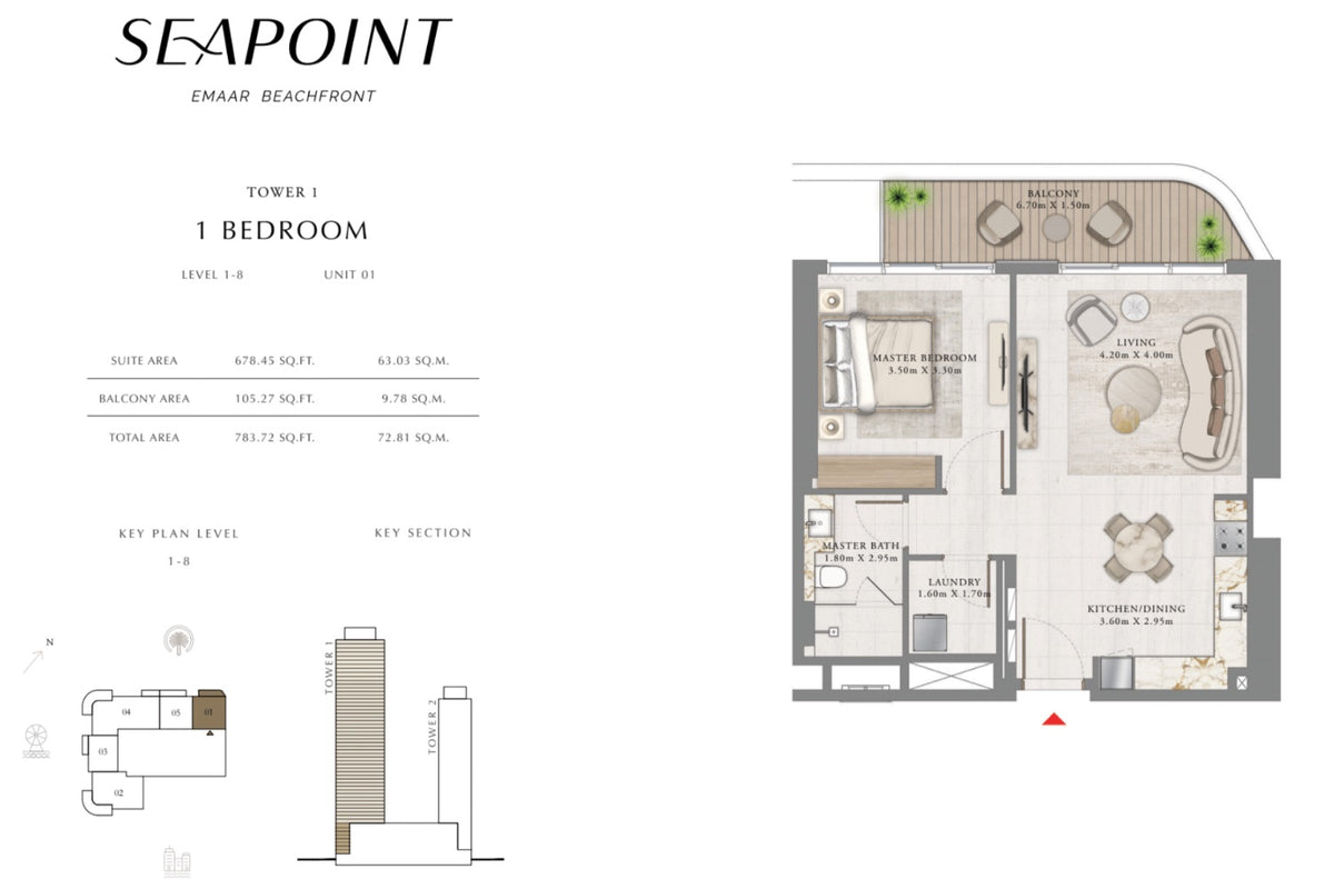 1 Bedroom | Seapoint | Emaar Beachfront